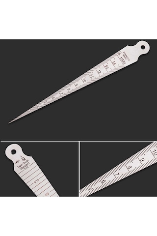 Kama Feeler Boşluğu 1-15mm Ince Paslanmaz Çelik Cetvel Muayene Konik Ölçer Metrik Emperyal Ölçü Aracı