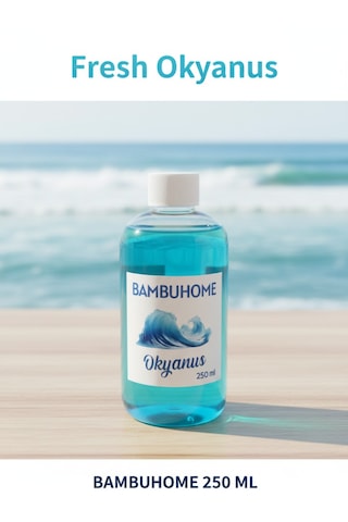 Bambuhome Dıffuser Çubuklu Kokular İçin Yedek Okyanus 250 Ml Okyanus Esintisi