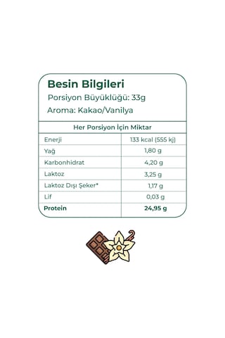 Yeşilmarka Doğal Whey Protein Tozu – Çikolata / Vanilya 748 Gr
