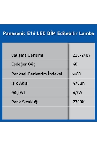E14 Dim Lamba 4,7w 470lm 2700k Sku: Smg8690010216908 Açık Kahverengi