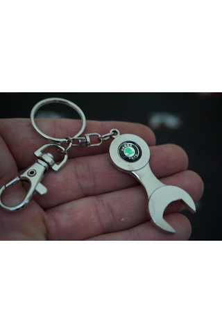 Skoda Logo İngiliz Anahtarlık Sibop Kapağı Seti N11.271