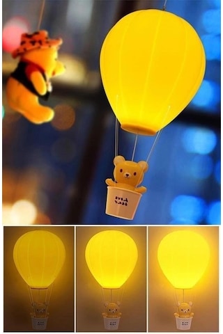 Buffer Balonlu Ayıcıklı Eğlenceli Dekoratif Gece Lambası Aydınlatması Renk