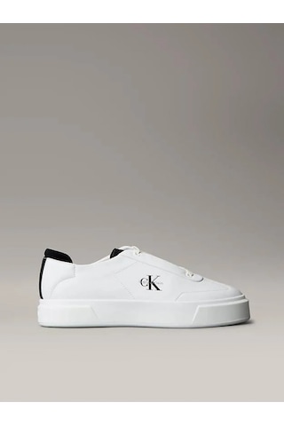 Calvin Klein Jeans Basketbol Stili Düz Tabanlı Bağcıklı Deri-süet Erkek Siyah Sneaker Ym0ym01354-0gm Siyah