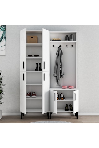 Ferniso Mobilya Portmanto+ayakkabılık Beyaz