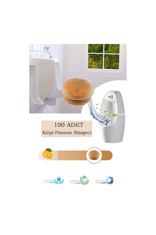 100 Adet Mango Kokulu Kirpi Pisuvar Süzgeci - Koku Giderici Kireç Çözücü Sıçrama Önleyici Tasarım