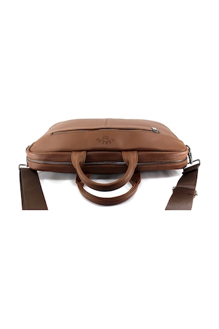 Taba Renk Askılı Dosya Evrak 15.6 İnç Laptop ve Evrak Çantası Taba