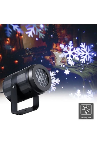 Wezone Led Kar Projeksiyonu Işığı - Renkli Dönen Kış Ve Noel Dekorasyonu Için Ev/ Bahçe Kullanıma Uygun Su Geçirmez Işık