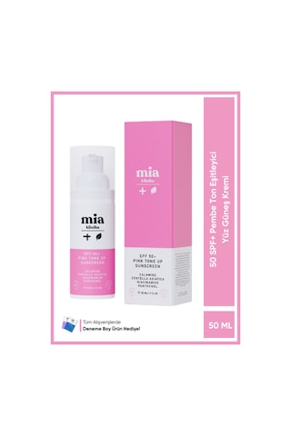 Mia Klinika Pink Tone Up Ton Eşitleyici Pembe Yüz Güneş Kremi SPF50+ 50 ML