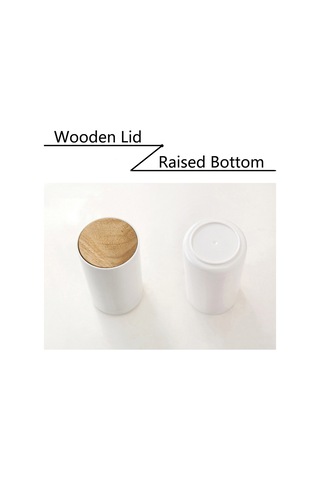 Geeksen Otomatik Açılır Kuru İp Ve Diş Çubukları Saklama Kutusu, Ahşap Kapaklı, 4 Bölmeli, Toz Ve Kir Engeli, Banyo/ofis Kullanıma Uygun Beyaz