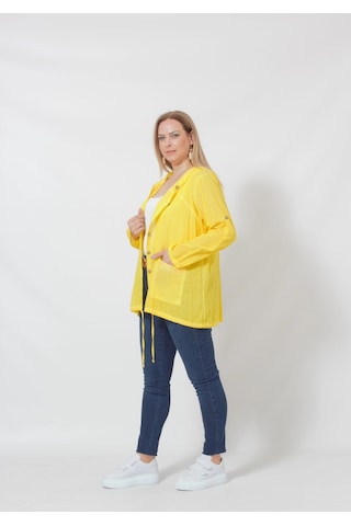 Moda Berray B027 Cebi Pullu Kapüşonlu Gömlek Sarı Sarı