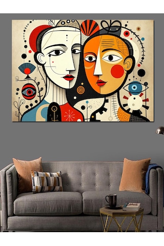 Soyut Yüzler Ve Sanat Dekoratif Kanvas - Mdf Ahşap Tablo