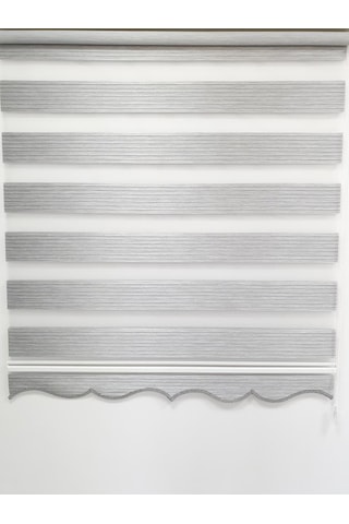 Bbb Geniş Pliseli Simli Gri Zebra Stor Perde Mz294