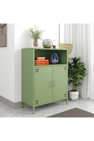 Pera Metal Dolap 2 Kapılı, Açık Raflı 80,50 X 40 X 109,50 Cm - 9 Renk Seçeneği Bulunmaktadır Yeşil