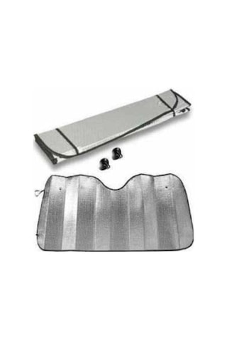 Oto Ön Cam Güneşlik Vantuzlu 145x70 Cm Nikel Büyük Boy Minibüs Taksi Suv Jeep Araç Güneşliği