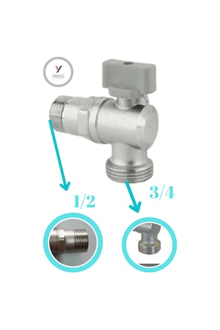Yayke Mini Çamaşır Musluğu Çamaşır Makinesi Makinası Musluğu Krom