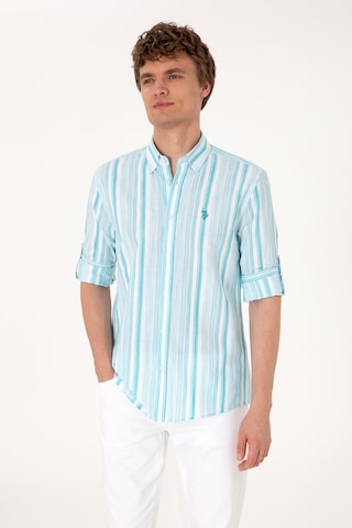 U.s. Polo Assn. Erkek Aqua Gömlek Desenli 50306331-vr007 Aqua