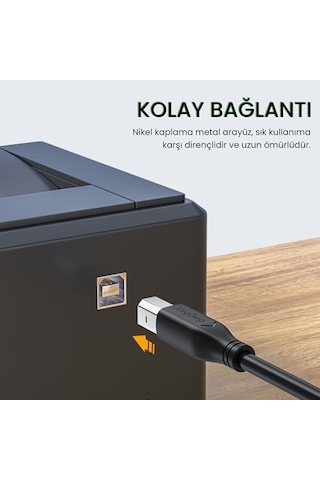 Usb B Printer Tarayıcı Yazıcı Data Kablosu 5 Metre