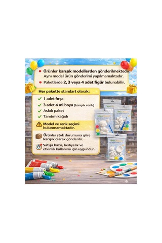 20 Li Boyama Seti Eğlenceli Aktivite Paketi - Boya Ve Fırçalı Ful Set