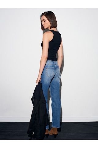 Dilvin 72073 Likralı Wide Leg Jean - Mavi