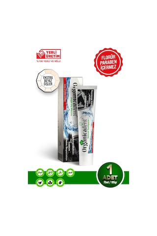 Organicadent Aktif Karbonlu Doğal Diş Macunu 75 Ml - Doğal Beyazlık Ve Ferahlık
