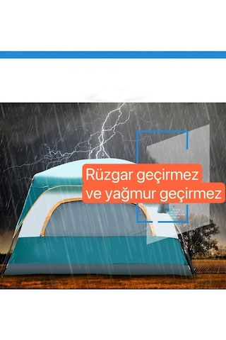 Aile Boyu Büyük Kamp Çadırı 2 Oda 1 Salon 420 305 200 Cm Yeşil