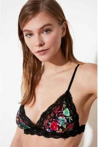 Deep Secret Çiçekli Yakaları Siyah Dantelli Bralet Ds200475br 001