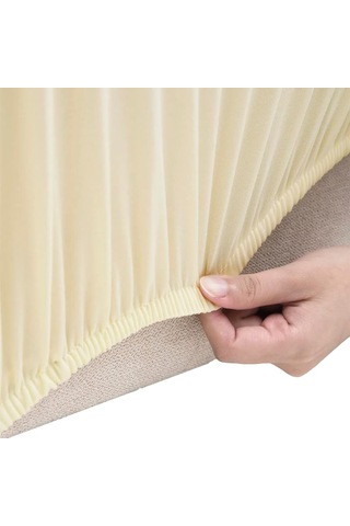 Vidaxl 2 Kişilik Kanepe Kılıfı Streç Krem Polyester Jersey DiğER