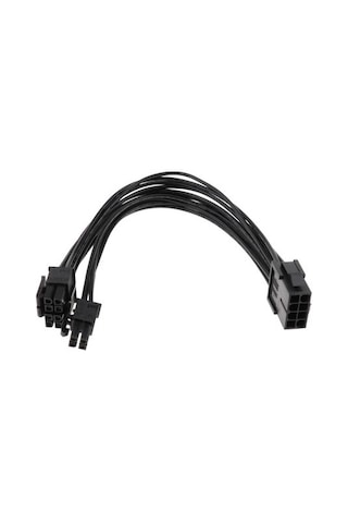 Springsun Cpu Güç Dönüştürücü Kablosu 8pin'den 8+4pin'e 20cm Siyah 18 Awg - Bilgisayar Anakartı Besleme Kablosu Optik