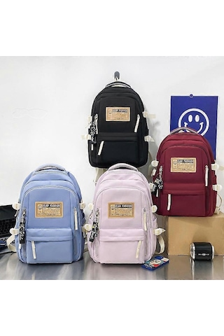 Ganzhoushop Fabrika Toptan Basit Üniversite Öğrenci Okul Çantası Açık Hava Sporları Trend Boş Zaman Çantası Büyük Kapasiteli Erkek Omuz Çantasısiyah Çok Renkli