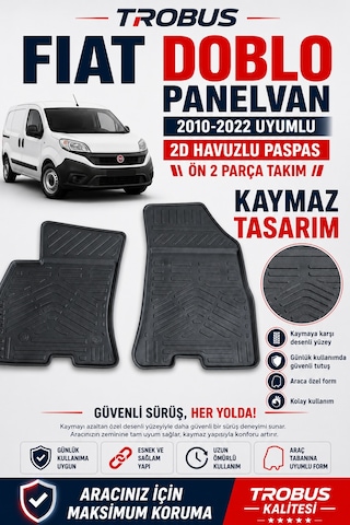 Trobus Fiat Doblo Panelvan 2010-2022 2d Havuzlu Paspas 2 Parça
