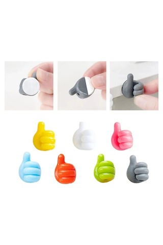 5 Li Set El Şeklinde Kablo Tutucu Yapışkanlı Sabitleyici