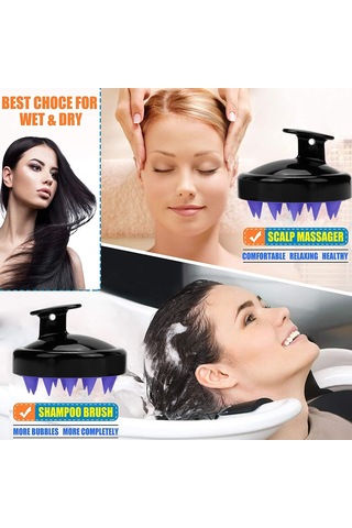 Mufunye Suya Dayanıklı Silikon Saç Derisi Masaj Fırçası - Tek Parça Opp Ambalaj