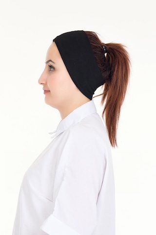 Sensu Dikişsiz Kadın Penye Tesettür Bandana Spor Saç Bandı Sıyah