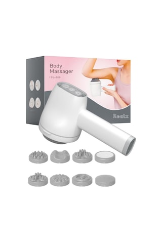 Realx Şarjlı 8 Başlıklı 5 Modlu Tüm Vucüt Masaj Aleti Body Massan Beyaz