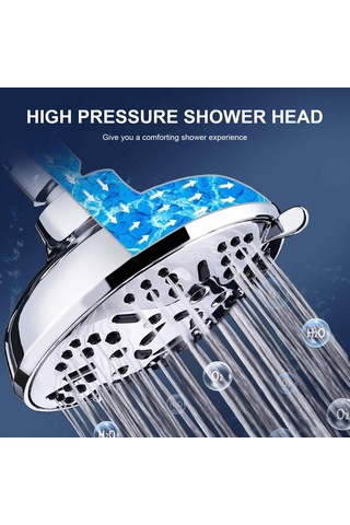 Teltree 4.5 İnç Gümüş Paslanmaz Çelik Duş Başlığı - 9 Su Modu, Yüksek Basınç, Su Tasarrufu Ve Tıkanma Engelleme Teknolojisi Rf-sh21791 Diğer