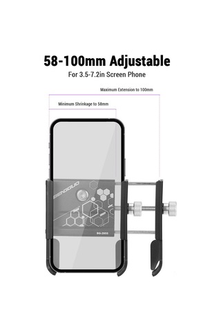 Gajeena Bisiklet Telefon Tutucu Alüminyum 360 Derece Döner 180 Derece Ayar Özelliği Dağ Bisikleti Uyumlu Sürüş Aleti Siyah