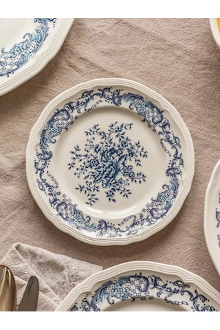 Roomi Desenli, Antik Tarzda Seramik Tatlı Tabağı 17 Cm 202452394 Beyaz