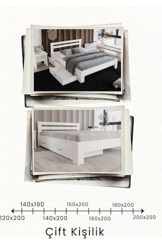 Letto 4 Çekmeceli Çift Kişilik Mdf Karyola