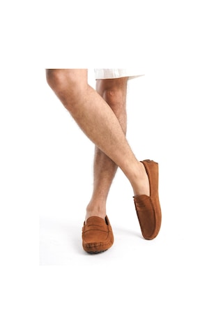 Mubiano Hakiki Deri Erkek Süet Taba Loafer -mssr1277-tb Taba