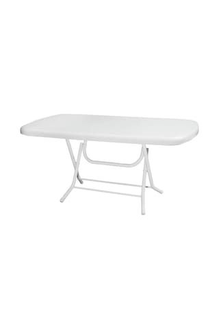 Omnipazar Mt-gfm230 Prima Grande Plastik Dikdörtgen Bahçe Balkon Masa 90x160 Cm Beyaz Beyaz