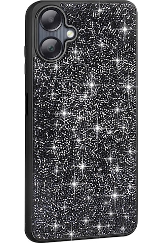 Xemu Galaxy Uyumlu A06 Kılıf Parlak Taşlı Tasarım Xemu Pırlanta Kapak - Beyaz Beyaz