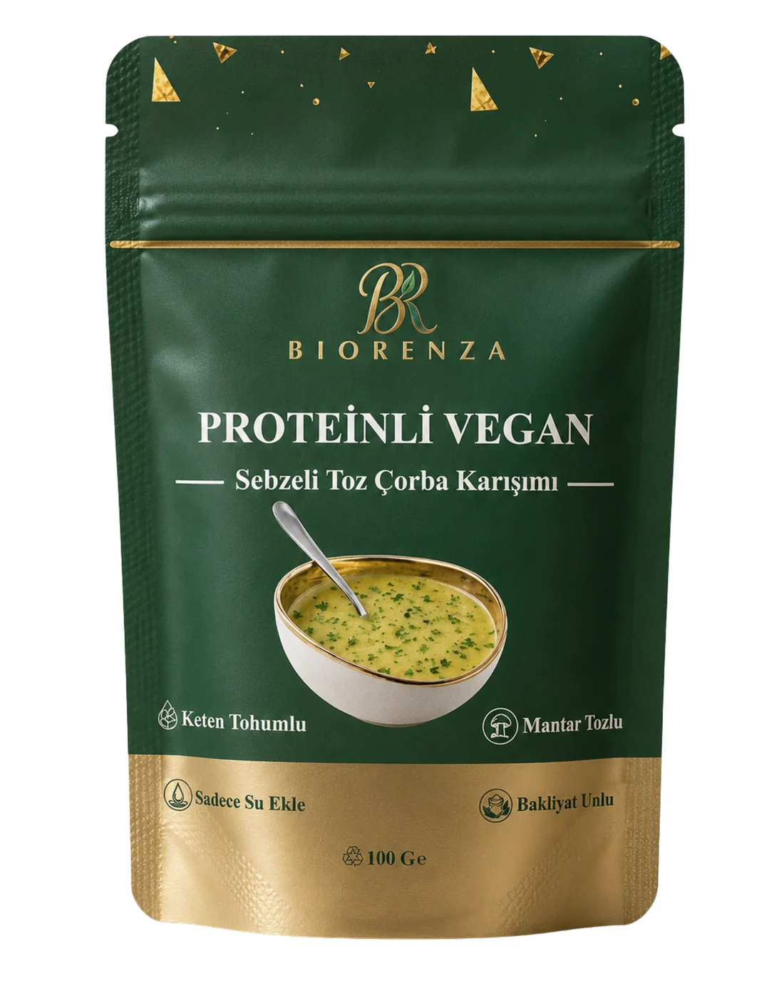 Proteinli Vegan Toz Çorba Bezelye Proteinli, Pirinç Proteinli, Sebzeli 100 G