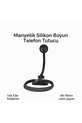Üsküdar İletişim C156 Boyun Askılı Telefon Tutucu Eller Serbest Kullanım Film Oyun Ve Online Ders Siyah
