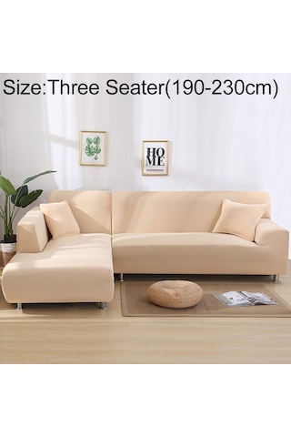 Sones Kanepe Her Şey Dahil Evrensel Set Kanepe Tam Kılıf Bir Adet Yastık Kılıfı Ekleyin, Boyut: Üç Kişilik 190-230cm Bej