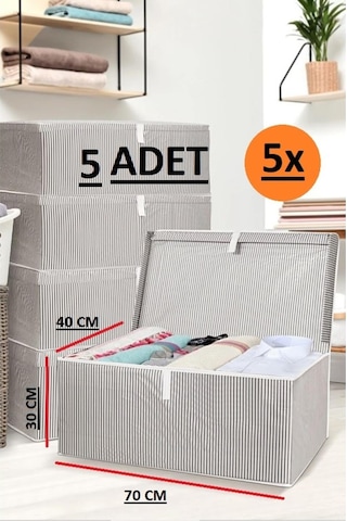 Daglus 5 Adet Kapaklı Kutu Hurç Mega Boy 70 40 30 Çok Amaçlı Kutu Hurç