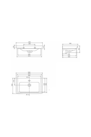 Turkuaz Seramik Cerastyle Porto Etajer Uyumlu Lavabo 65 x 38 CM