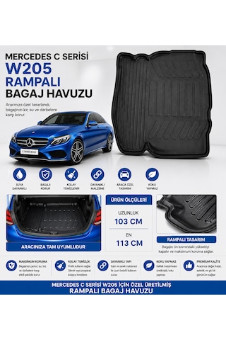 Mercedes C Serisi W205 Rampalı Bagaj Havuzu Kalın Tip