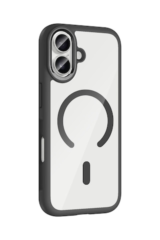 Apple Uyumlu iPhone 17 Kılıf M-safe Şarj Özellikli Metal Kamera Çerçeveli Zore Tiko Kapak Gri