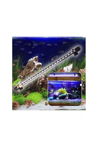Akvaryum İçin Led Lamba Işık Tak Çalıştır Beyaz + Mavi  50 CM