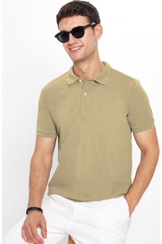 Tudors Erkek Slim Fit Dar Kesim Pamuklu Yumuşak Dokulu Serin Tutan Kumaş Düz Pike Bej Polo Yaka Tişört-33699 Bej